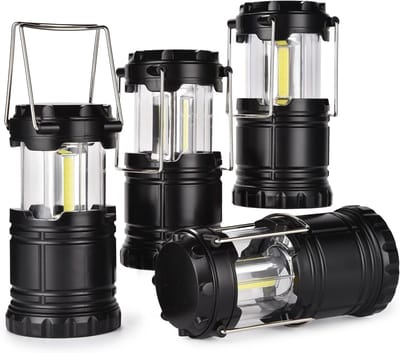 4 sets Opvouwbare LED Kampeerlantaarn - Tuinverlichting - Terrasverlichting Warm Wit Licht - Super Fel - Voor Noodverlichting En Kamperen - - Camping & Noodverlichting - zwart
