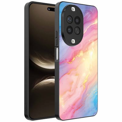 Geschikt voor Huawei Nova 14 Ultra Telefoonhoesje met Regenboog Glitter Marmer Opdruk - TPU Backcover Case Rainbow Glitter Marble Design - Smartphonica geschikt voor Huawei Nova 14 Ultra