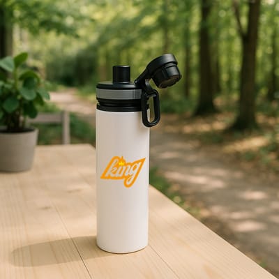Hacebo® - King waterfles met draaidop grijs - Koning - een koning - verjaardagscadeau - kroontje - kado - gift - geschenk - water fles - 850ML