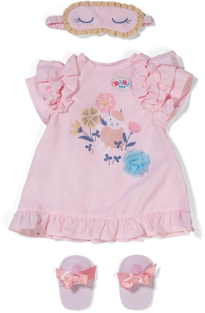BABY born Nachtjapon met slaapmasker en slippers voor poppen van 43 cm