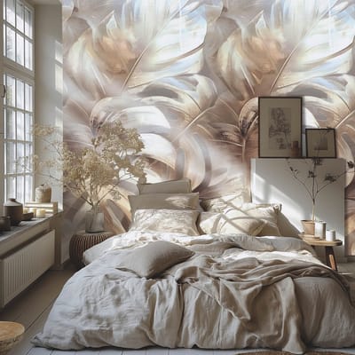 Fotobehang Profhome 790161-GU vliesbehang hardvinyl warmdruk in reliëf licht gestructureerd met bloemmotief mat bruin beigegrijs crèmewit 1,59 m x 2,8 m