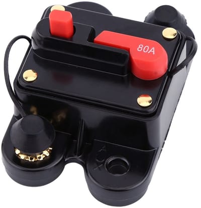 VT Goods - 12V 24V DC Car Reset Circuit Breaker - Hoge stroom bescherming - Waterproof - Resetfunctie - Geschikt voor auto, boot en fiets - 80A