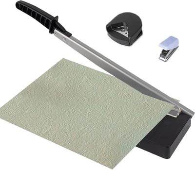 Papiersnijder Knutselen - Documenten Snijder - Precisie Snijden - Antislip Geleiders - 34 x 10.5 cm - Zwart
