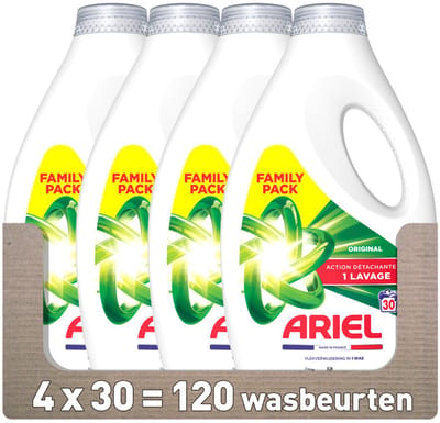 Ariel Vloeibaar Wasmiddel Original 30 Wasbeurten - 4 x 1350 ml - Voordeelverpakking