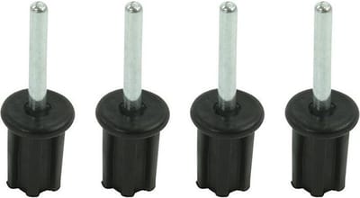 ProPlus Tentstokdop met pin - Ø 22 mm - 4 stuks - zwart/zilver