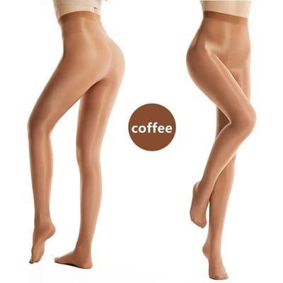 Freeauce 70D Hoge Taille Elastische Glanzende Panty's Grote Maten Olie Glanzende Shaping Kousen Panty's Voor Vrouwen Met Rondingen Nachtclub Kleding Xl One Size