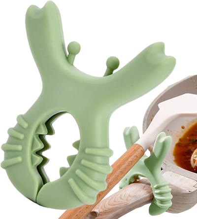 VHV - Lepelhouder - Panklem - Siliconen lepelhouder - Hittebestendig - Anti-overkook - Voor pannen - Tijdens het koken - Keukenhulpje - 2PCS - Groen