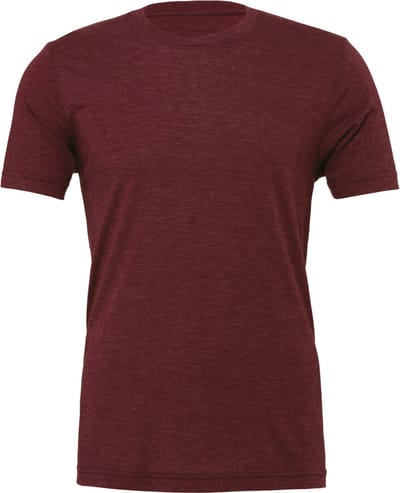 Bella+Canvas Unisex Triblend Crew Neck T-Shirt CV3413 - Maroon Triblend (Heather) - M