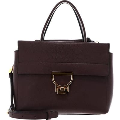 COCCINELLE Leren handtas schoudertas Arlettis Handbag Grained Leather Berry donkerpaars