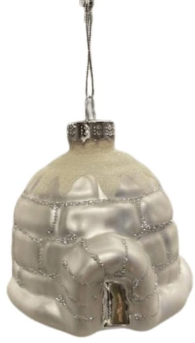 Kerstbal Iglo – Glazen Ornament in IJzige Witte Tint