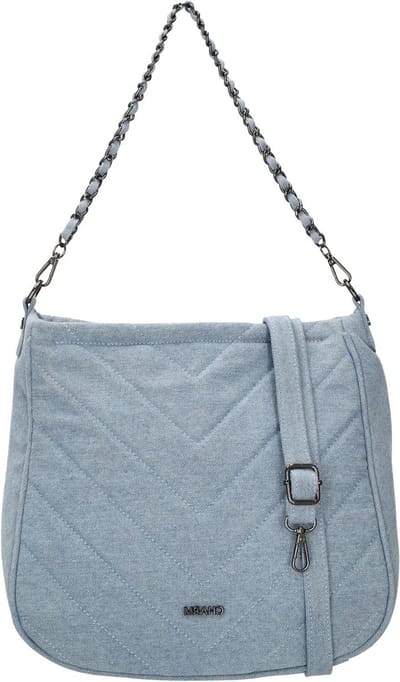 Schoudertas Dames - Katoenen Tas - Dagelijks Gebruik - Afneembare Ketting - 31 cm - Blauw