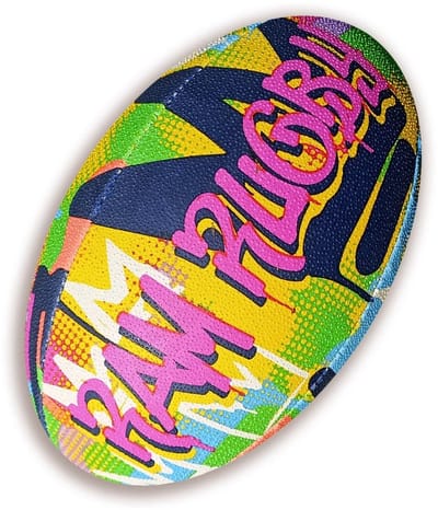 Graffiti Fun Design Squad Trainer Rugbybal Mini - Maat 4 - Voor kinderen en volwassenen - Clubkwaliteit Training Rugbybal - 3D-grip