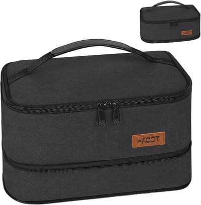 Uitbreidbare Koeltas voor Lunch, Vouwbare Koeltas voor Picknick en Reizen, Zwart