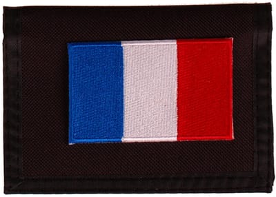 Portemonnee zwart 14x10cm - Vlag Frankrijk - 8x6cm