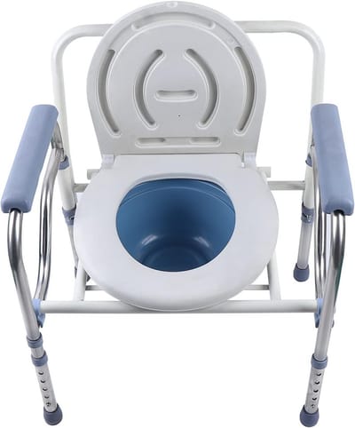 Toiletstoel Opvouwbaar - WC Stoel - Thuiszorg Ondersteuning - In Hoogte Verstelbaar - 65-75 cm - Wit