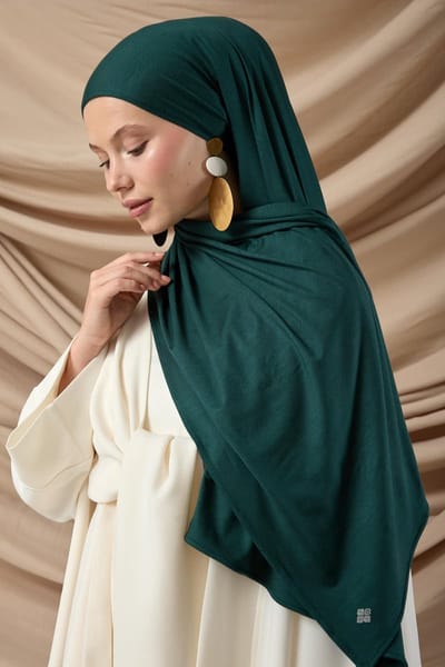 SILK HOME Smaragdgroen Premium Jersey Sjaal - Hoofddoek - Hoofddeksel - Hijab