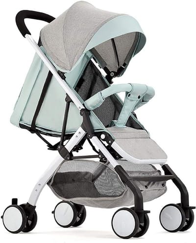 Kinderwagen - Buggy Pram - Reizen met baby - Opvouwbaar en compact - 5 kg - Grijs