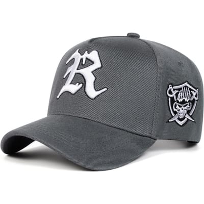 Unisex Baseballpetten met R-letterborduurwerk Lente Herfst Buiten Verstelbaar Casual Petten Zonbescherming Pet Sportpet gray