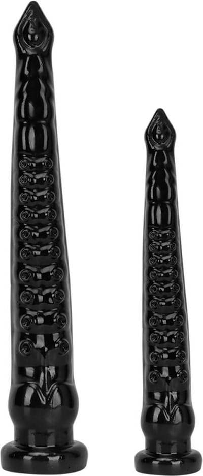 Dildo Piov - Tentakelvormige Dildo - Extreme Zwarte Dildo - Monster Dildo - Beast Dildo - Lengte 60 cm - Diameter van 5,5 tot 8.0 Cm