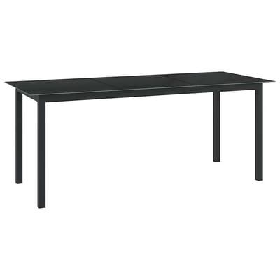 vidaXL - Tuintafel - 190x90x74 - cm - aluminium - en - glas - zwart
