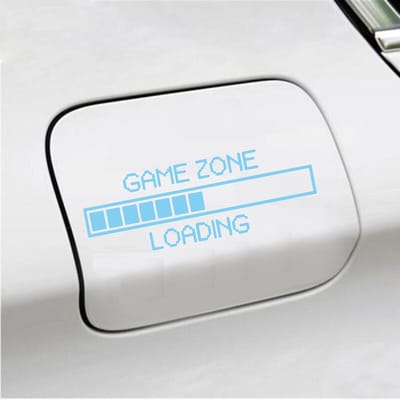 Bumpersticker - Game Zone Loading - 6 X 17,5 - Licht Blauw