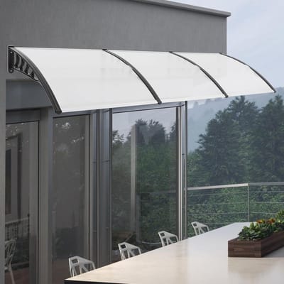 Deur Luifel - Regenbescherming Overkapping - Entree Beschermen - Aluminium PP PC - 300 x 90 cm - Bruin