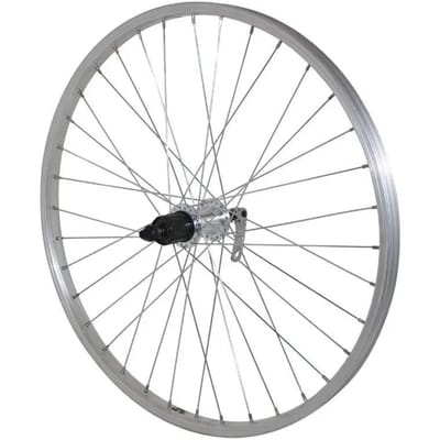 Aluminium achterwiel met aluminium naaf en cassetteslot Velox Shimano 7V. 21C
