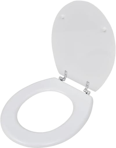 Toiletbril met Deksel - WC Bril Zitting - Badkamer Sanitair - Verstelbare Scharnieren - 2 stuks - Wit