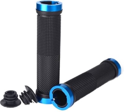 New Age Devi - Lock-On Fietshandvatten - Universeel voor Fietsen en Mountainbikes - Eenvoudig te Monteren en Anti-slip - Blauw zwart
