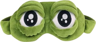 Oogbedekking reismasker met 3D-kikker ontwerp, cartoon slaapmasker voor volwassenen en kinderen