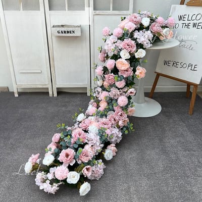 Luxe Runner Bloemenrij Kunstbloemen voor Tafelstuk Bruiloftsdecoratie Mix Bloemen Achtergrond Muur Bogen Decor 40x100cm