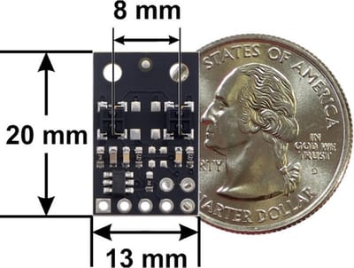 QTRX-MD-02RC Reflectance Sensor Array: 2-Channel, 8mm Pitch, RC Output, Low Current Pololu 4342
