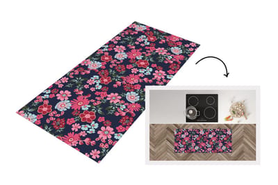 Keukenloper - Loper keuken - Bloemen - Flora - Roze - Bloesem - Patronen - 120x50 cm - Keukenloper vinyl