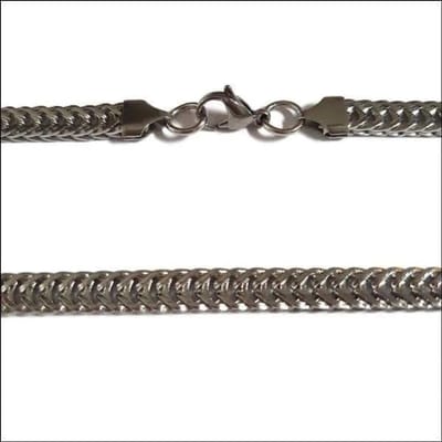 Aramat Jewels | Halskettingen | Zilveren Gourmetketting 60cm 7mm – Brede Stalen Schakelketting RVS | | | |7mm | Staal | Volwassenen | Verkleurd niet