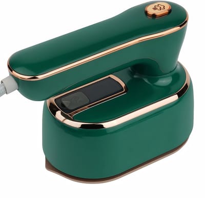 KAD® Reisstrijkijzer - Mini Strijkijzer - Reis Strijkijzer -Compact Reis Strijkijzer inclusief Maatbeker- Reisstrijkijzer Met Stoom - Groen - 14cm × 13cm × 8cm