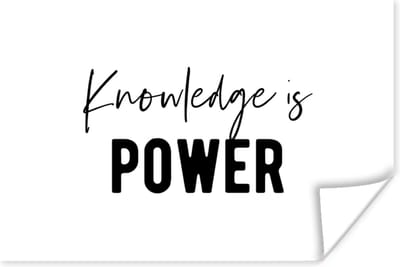 Poster Quotes - Kennis - Leren - Studenten - Studeren - 180x120 cm XXL