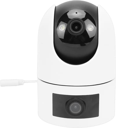 Beveiligingscamera Binnen - PTZ WiFi Camera - Huisdieren Bewaken - Dubbele Lens - 3MP Resolutie - Wit