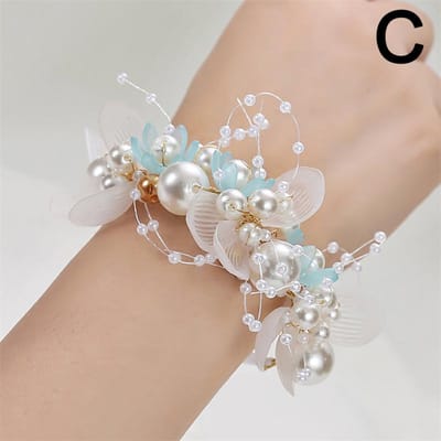 Bracelets de Poignet de Demoiselle d'Honneur de Luxe Perle Cristal Fait Main Fête de Mariage Nuptiale Bal de Promo Enfants Filles Bijoux de Poignet