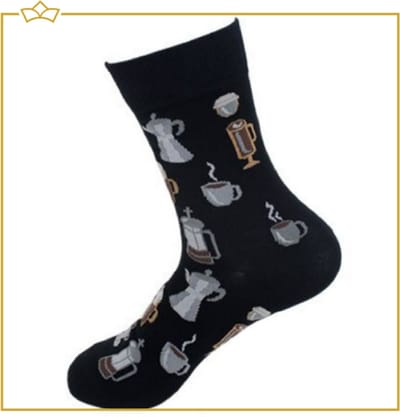 ATTREZZO® Grappige sokken - Koffie - Maat 39-42 - Zwart