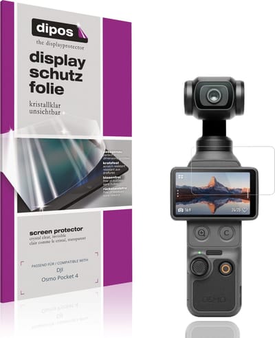 dipos – 4x Beschermfolie geschikt voor DJI Osmo Pocket 4 | Krasbestendige & heldere Screenprotector Ultra-Thin
