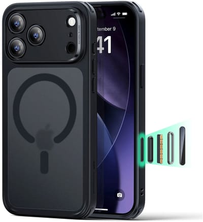 ESR Hoesje Geschikt voor iPhone 17 Pro - Classic Hybrid HaloLock - Compatibel met MagSafe / Qi2 - Back Cover met Magneet - Camera Control - Frosted Zwart