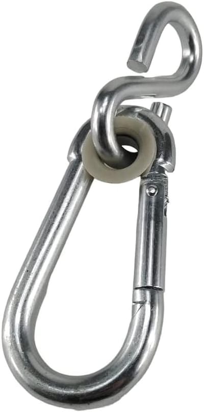 Karabijnhaak - Achthaken - Buitenactiviteiten - Kunststof Binnenring - 10 cm Lengte - Wit