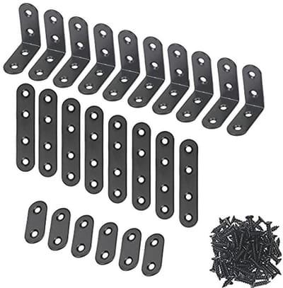 Hoekverbinder Sets - 24 Stuks Roestvrijstalen L-vorm Beugels voor Meubelprojecten