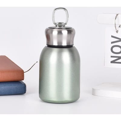 Mini 304 Roestvrij Staal Kleine Dikke Ding Vacuüm Beker Buiten Draagbare Ring Zakbeker Dubbellaags Vacuüm Draagbare Beker 300ml