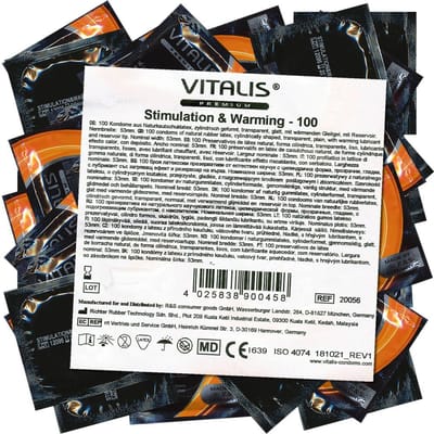 Vitalis stimulatie & warmte, 100-pack Condooms, 100 stuks