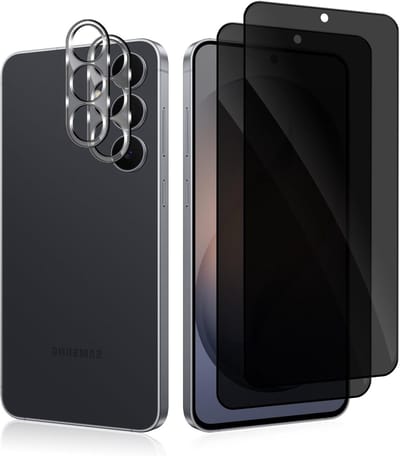 Privacyschermbeschermer met cameralensbescherming voor Samsung Galaxy S26 5G - 2 stuks, Anti-kras, 9H hardheid, Case Friendly, Anti-Spy Gehard Glas Film, Schermbeveiliging en Privacybescherming