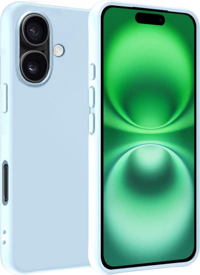 Hoesje Geschikt voor Apple iPhone 16 Plus - Sterk & Shockproof - Hoes Cover - Siliconen Case - Lichtblauw