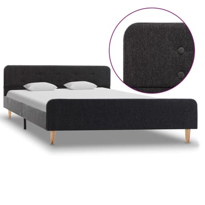 vidaXL - Bedframe - jute - donkergrijs - 160x200 - cm