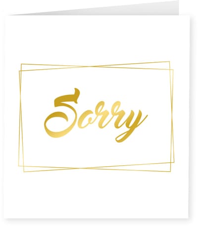Gold white cards - Sorry