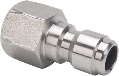 Hogedrukreiniger Adapter - Snelle Koppeling - Slangen Koppelen - Roestvrij Staal - 1/4 Inch - Zilver